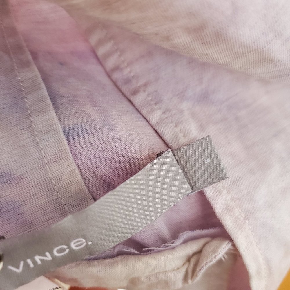 Vince linen painted Blazer 4 6 8 Pink white purple small med work summer travel - Picture 7 of 9